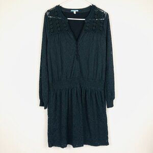 Leifnotes Lace Long Sleeve Black Dress M
